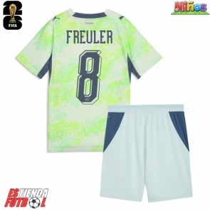 Suiza Remo Freuler #8 Segunda Equipación Niños Mundial 2026 Manga Corta (+ Pantalones cortos)